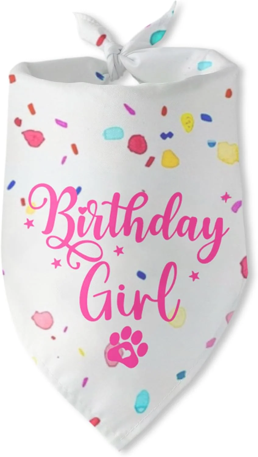 تزئینات جشن تولد سگ دخترانه، دستمال گردن مثلثی سگ خانگی برای سگ های دختر، لباس تولد سگ دخترانه، هدایای تزئینات جشن