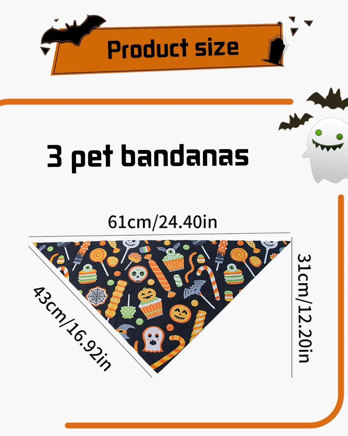 بسته 3 عددی دستمال گردن سگ هالووین، دستمال سر سگ مثلثی قابل تنظیم با طرح کدو تنبل جادوگر، مناسب برای لباس های هالووین سگ بسته 3 عددی دستمال گردن سگ هالووین، دستمال سر سگ مثلثی قابل تنظیم با طرح کدو تنبل جادوگر، مناسب برای لباس های هالووین سگ