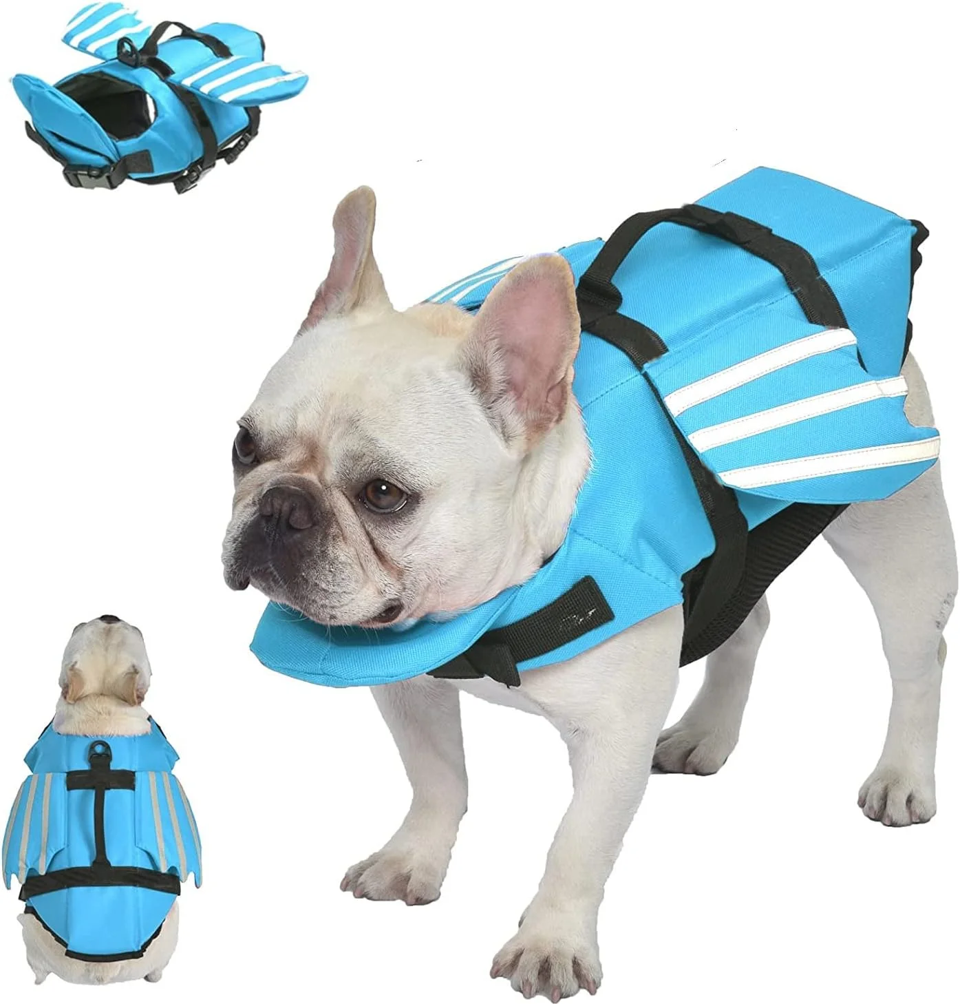 جلیقه نجات سگ بابی‌کیو، جلیقه شنای سگ قابل تنظیم برای حیوانات خانگی سایز متوسط و بزرگ، جلیقه نجات ضد پارگی سگ (M/L/XL) (XL)