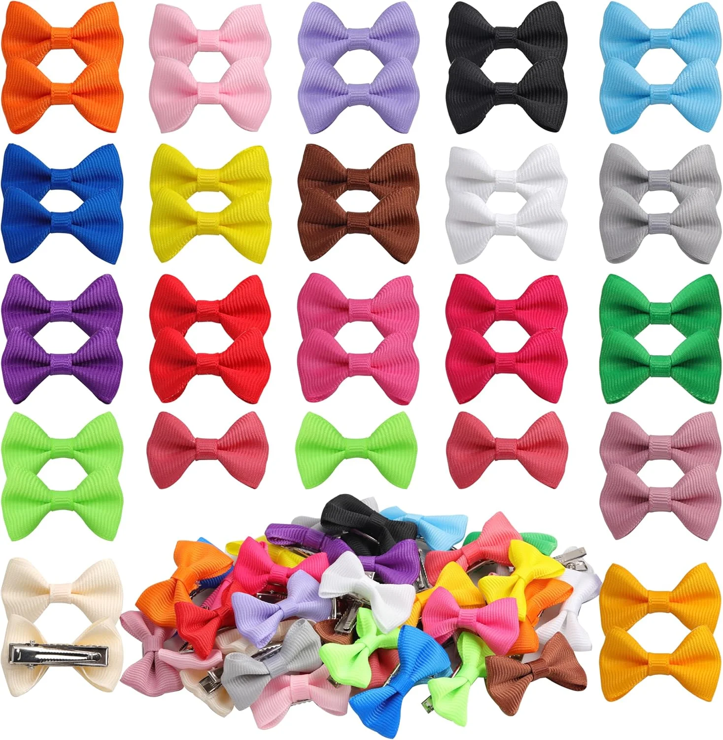 40 عدد پاپیون موی سگ کوچک و بامزه با گیره های فلزی، لوازم جانبی موی دست ساز، محصولات نظافت حیوانات خانگی