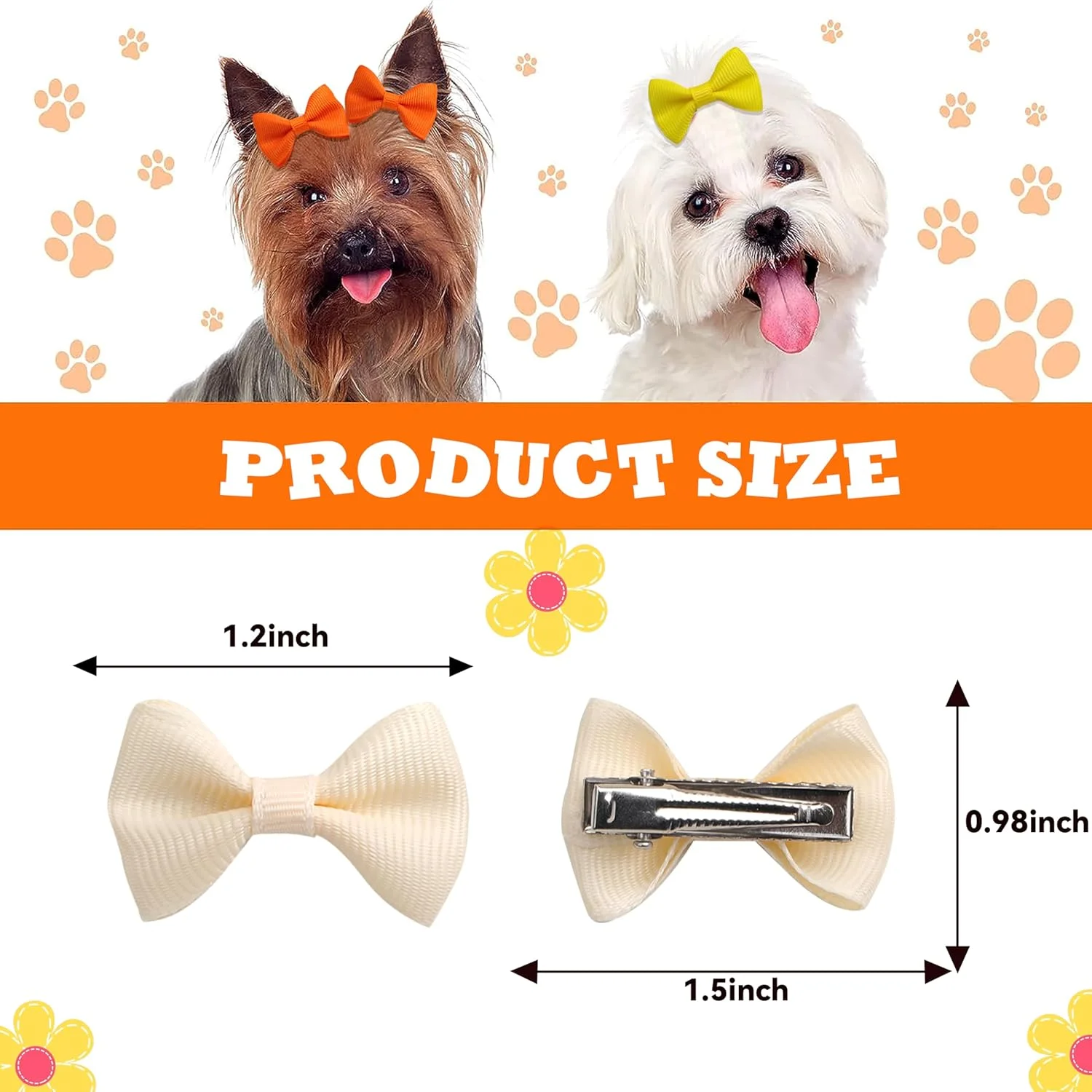 40 عدد پاپیون موی سگ کوچک و بامزه با گیره های فلزی، لوازم جانبی موی دست ساز، محصولات نظافت حیوانات خانگی