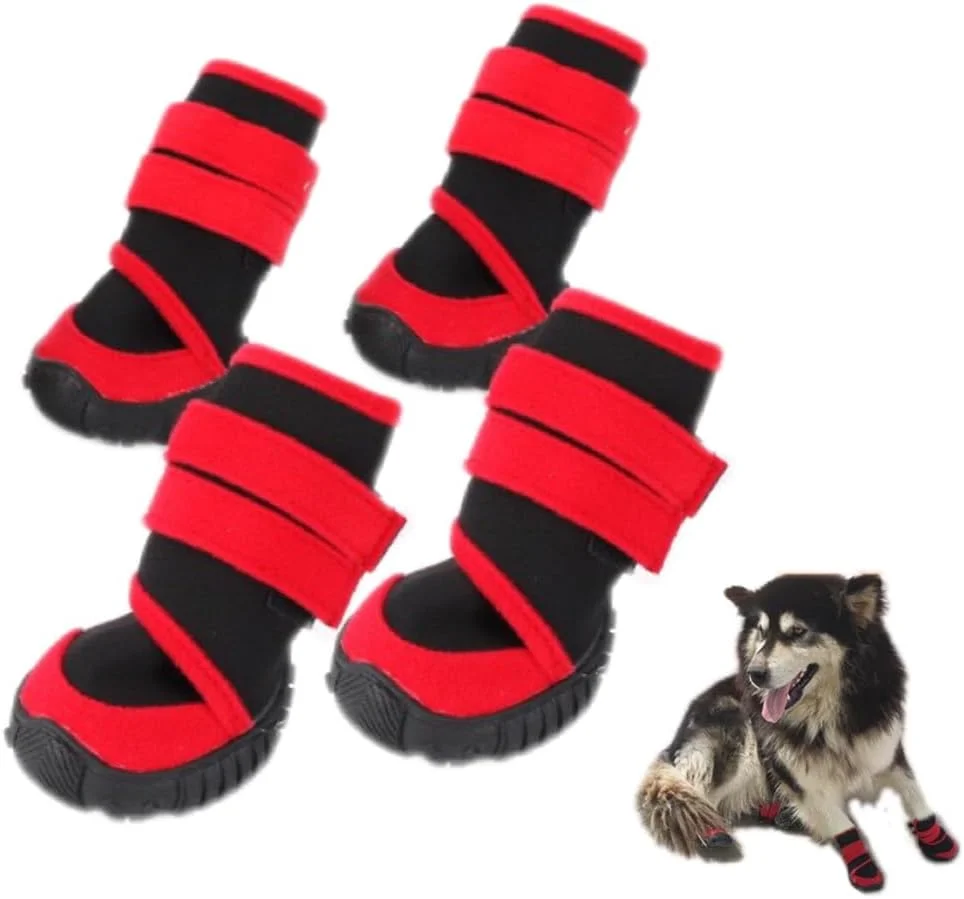 کفش سگ BOZIIGO، چکمه سگ ضد لغزش، چکمه ساق بلند سگ برای سگ های کوچک، متوسط و بزرگ، مناسب پیاده روی در فضای باز و داخل خانه، کفش سگ برای روزهای برفی زمستانی و روزهای گرم تابستان، سایز XS