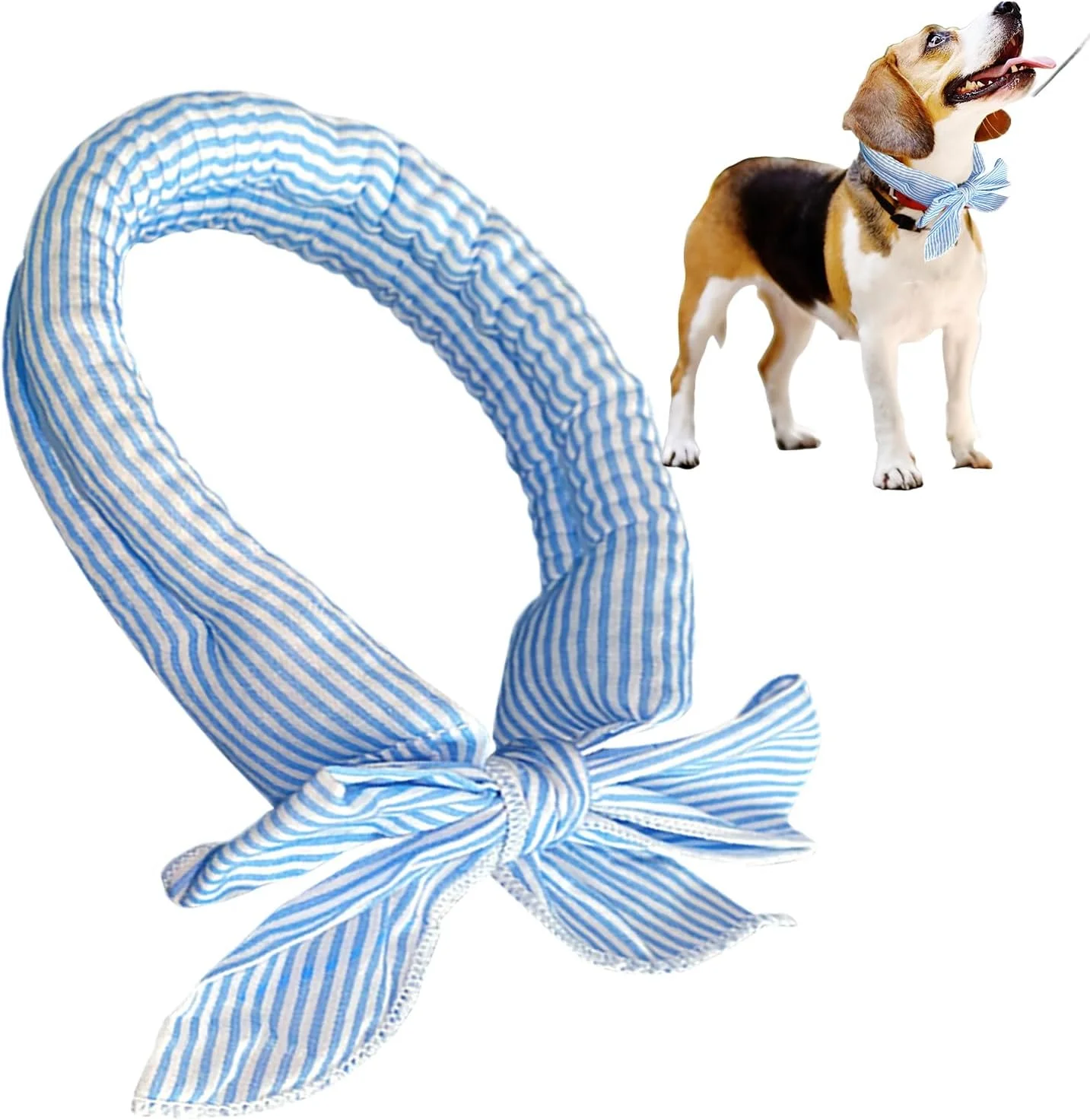 دستمال گردن خنک کننده سگ، شال یخی راه راه و تنفسی سگ، اتلاف فوری گرما، لوازم حیوانات خانگی راحت برای توله سگ ها و بچه گربه ها، مناسب تمرین در فضای باز