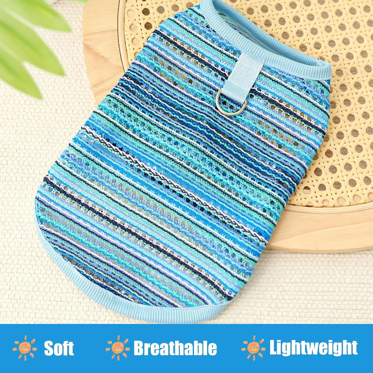 لباس توری سگ تنفسی با حلقه، پیراهن سبک حیوانات خانگی برای پیاده روی و مسافرت، لباس شیک بهاری تابستانی برای سگ های کوچک، آبی، سایز M لباس توری سگ تنفسی با حلقه، پیراهن سبک حیوانات خانگی برای پیاده روی و مسافرت، لباس شیک بهاری تابستانی برای سگ های کوچک، آبی، سایز M