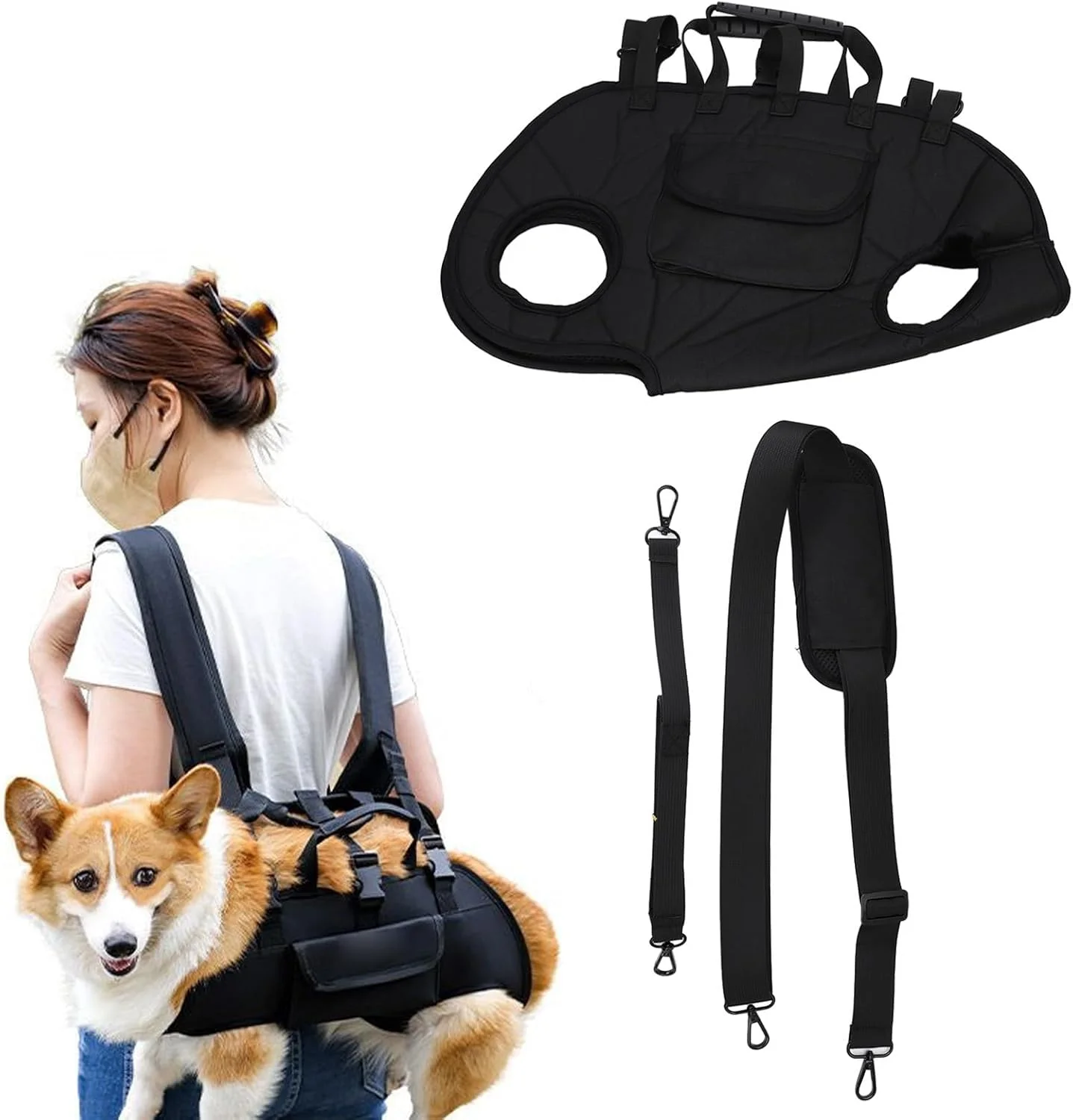 کیف حمل سگ تمام بدن، کوله پشتی چند منظوره و تنفسی برای سگ و گربه های کوچک و متوسط، طراحی شیک، کیف حمل دستی و روی شانه، فضای حرکتی راحت و آسان کیف حمل سگ تمام بدن، کوله پشتی چند منظوره و تنفسی برای سگ و گربه های کوچک و متوسط، طراحی شیک، کیف حمل دستی و روی شانه، فضای حرکتی راحت و آسان