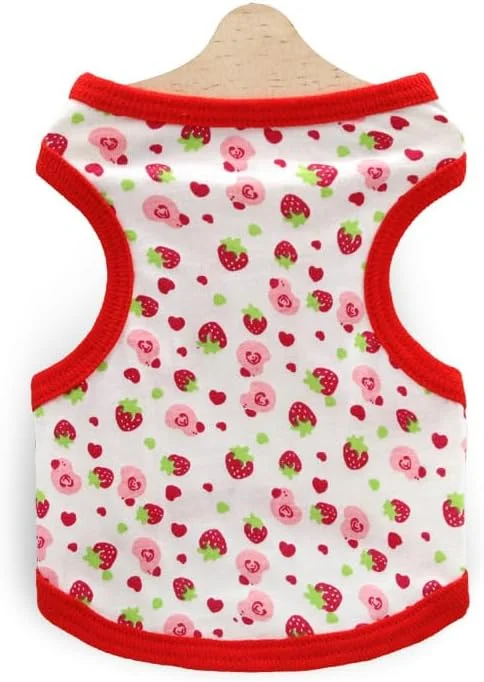 جلیقه سگ و گربه، جلیقه تنفسی حیوانات خانگی، لباس سگ توله سگ، کت و شلوار برای سگ ها و گربه های کوچک و متوسط، L، قرمز توت فرنگی