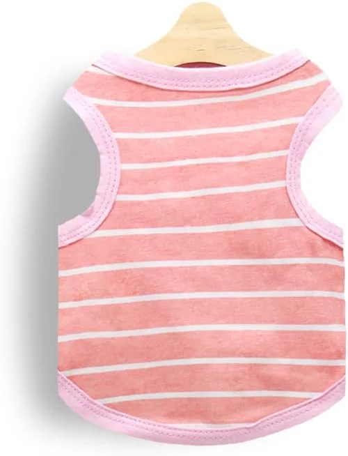 جلیقه سگ و گربه Nvzi-b، جلیقه تنفسی حیوانات خانگی، لباس سگ توله سگ، کت و لباس برای سگ ها و گربه های کوچک و متوسط، M، راه راه سفید