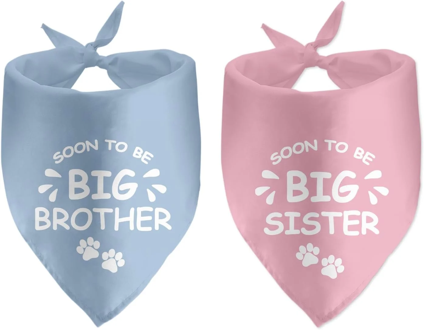 بسته 2 عددی دستمال گردن سگ با طرح اعلام بارداری خواهر/برادر بزرگتر، مناسب سگ ها، لوازم جانبی حیوانات خانگی، ایده های بارداری برای دوستداران حیوانات خانگی