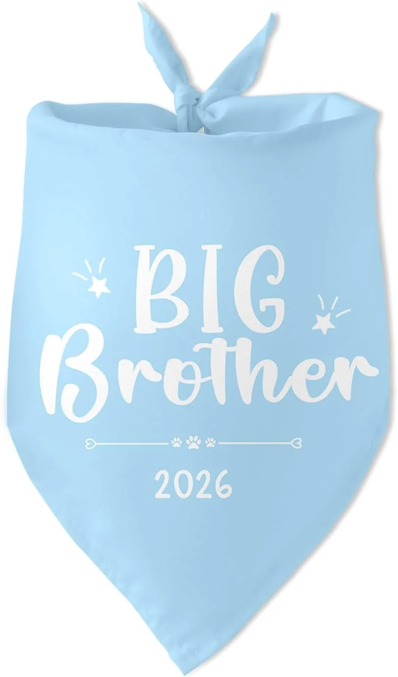 دستمال گردن سگ طرح برادر بزرگ 2026، آبی، لوازم جانبی سگ، دستمال سر حیوانات خانگی، اعلام نوزاد، دستمال گردن حیوانات خانگی، لوازم جانبی عکاسی برای دوستداران حیوانات خانگی، هدیه صاحب