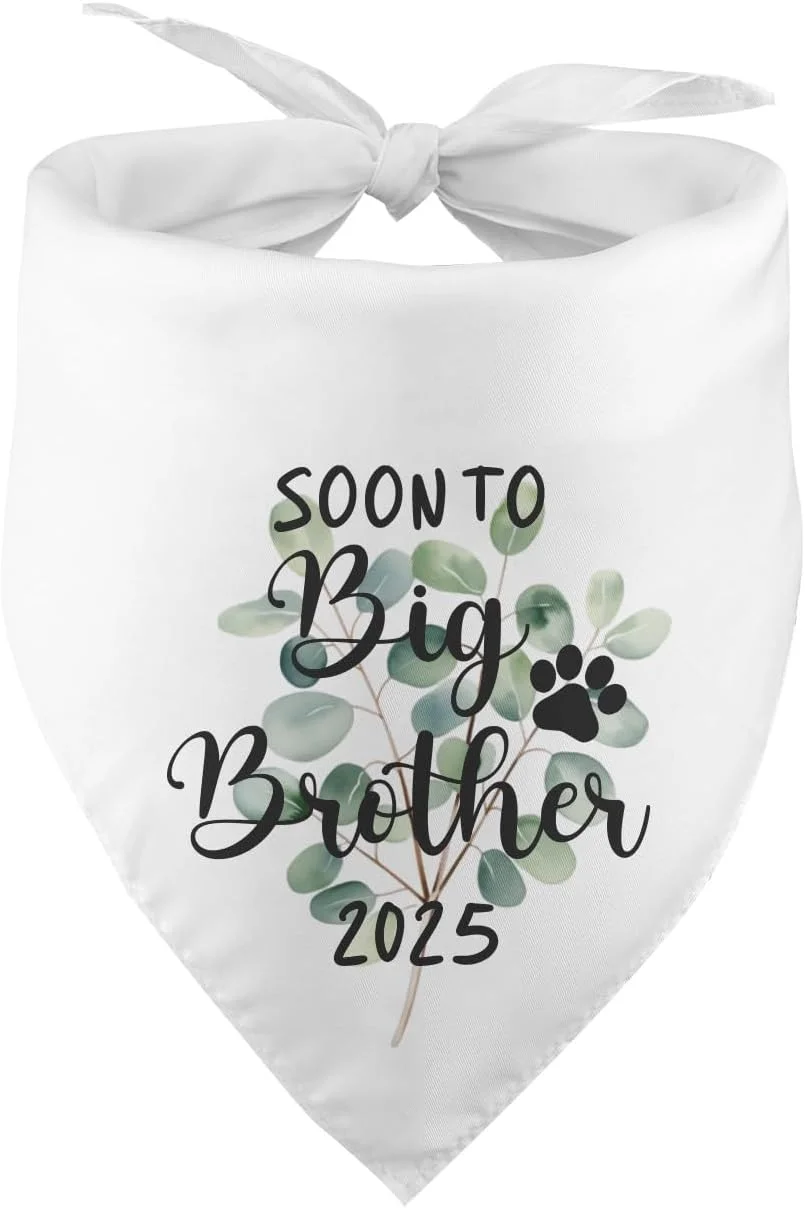 دستمال گردن سگ با طرح «به زودی برادر بزرگتر می شوم» - دستمال گردن سگ برای اعلام بارداری، اکسسوری حیوانات خانگی، مناسب هدیه به دوستداران سگ