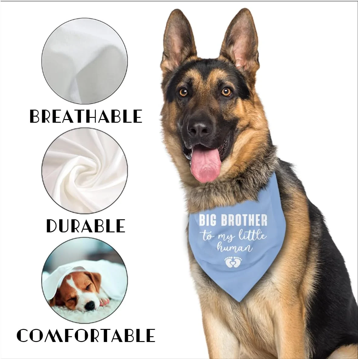 دستمال گردن سگ برادر بزرگ، دستمال گردن حیوان خانگی برادر بزرگ برای انسان کوچک من، دستمال گردن سگ پسرانه برای سگ، گربه، توله سگ کوچک، متوسط و بزرگ، دستمال گردن سگ اعلام بارداری