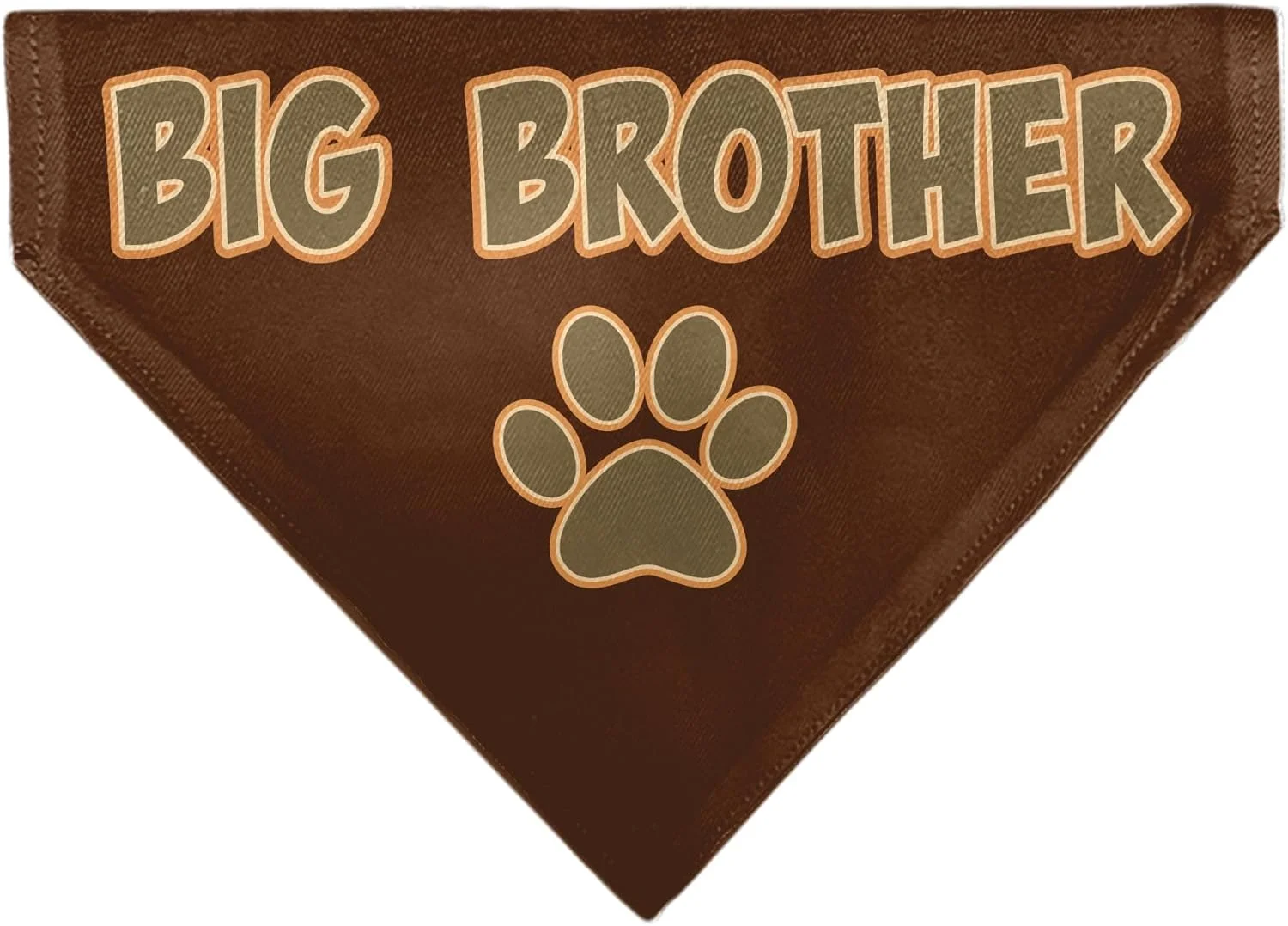 دستمال گردن سگ با طرح متن "برادر بزرگتر" و پنجه دستمال گردن سگ با طرح متن "برادر بزرگتر" و پنجه