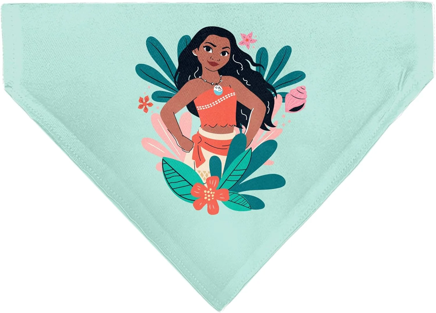 دستمال گردن سگ با طرح دیزنی، موانا و گیاهان سبز