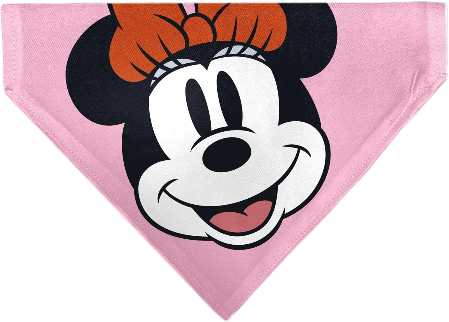 دستمال گردن سگ با طرح مینی موس دیزنی، صورت خندان، پس زمینه صورتی
