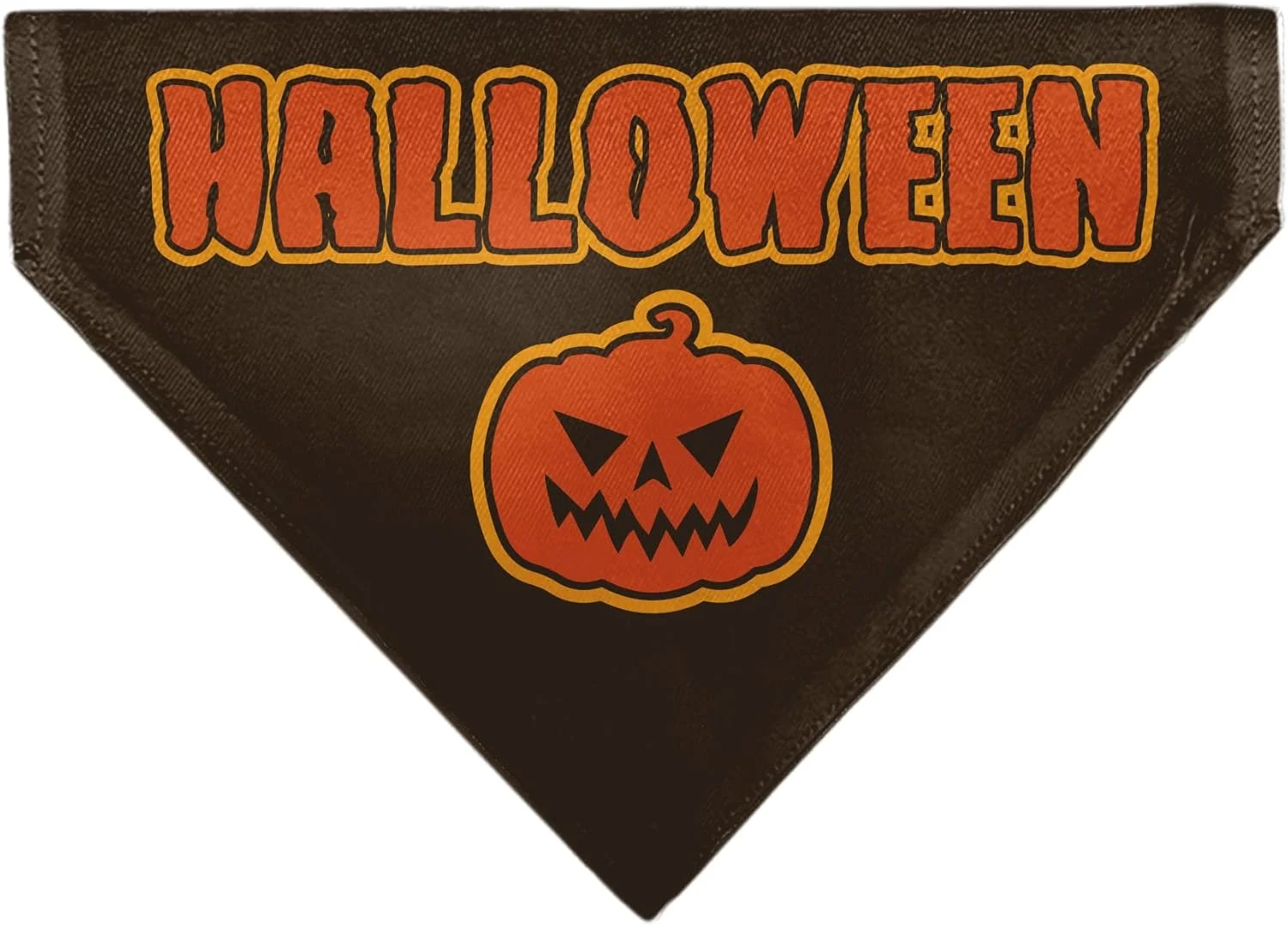دستمال گردن سگ طرح هالووین کدو تنبل مشکی نارنجی