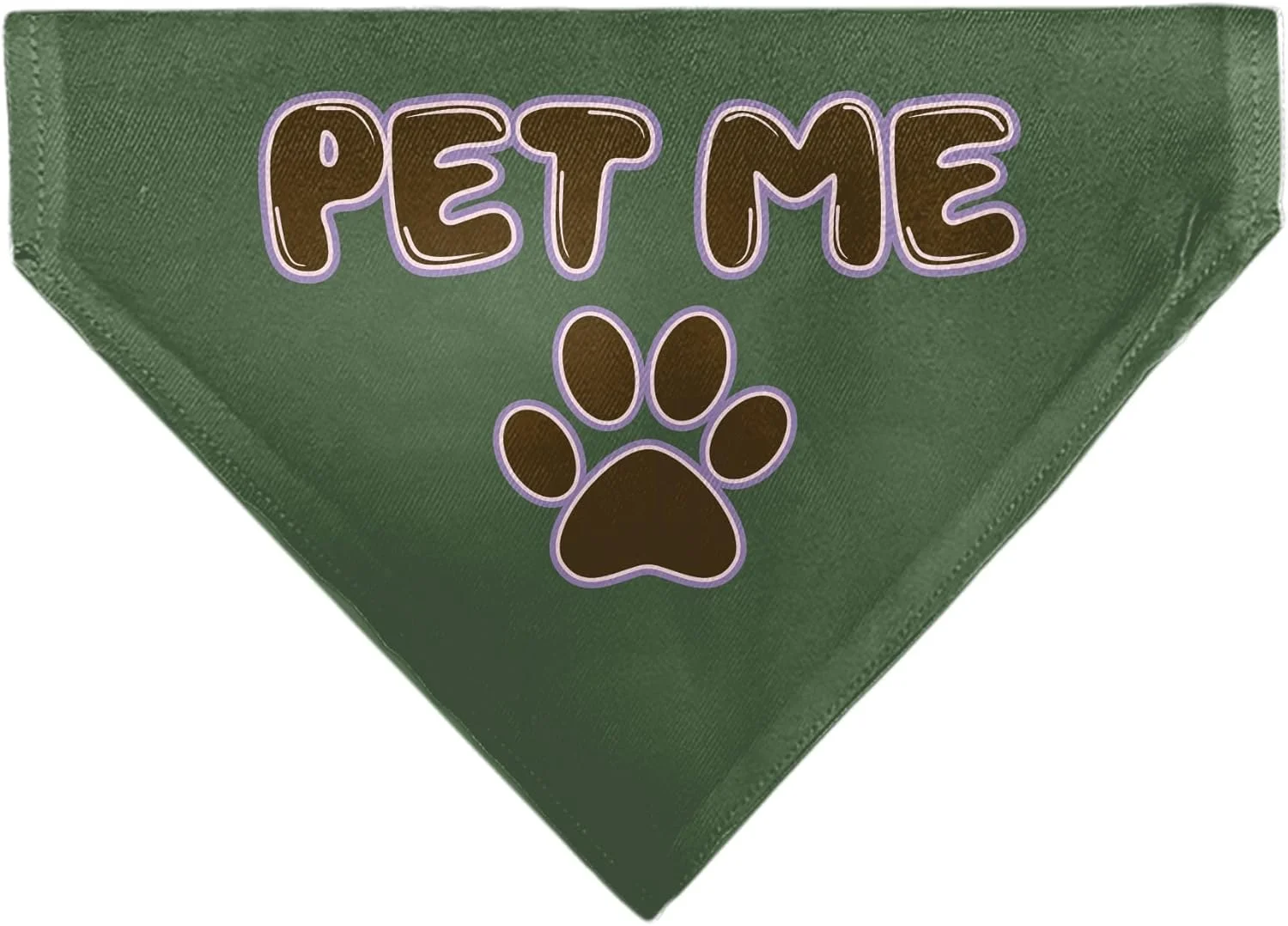 دستمال گردن سگ با طرح متن و پنجه، زیتونی، صورتی و قهوه ای