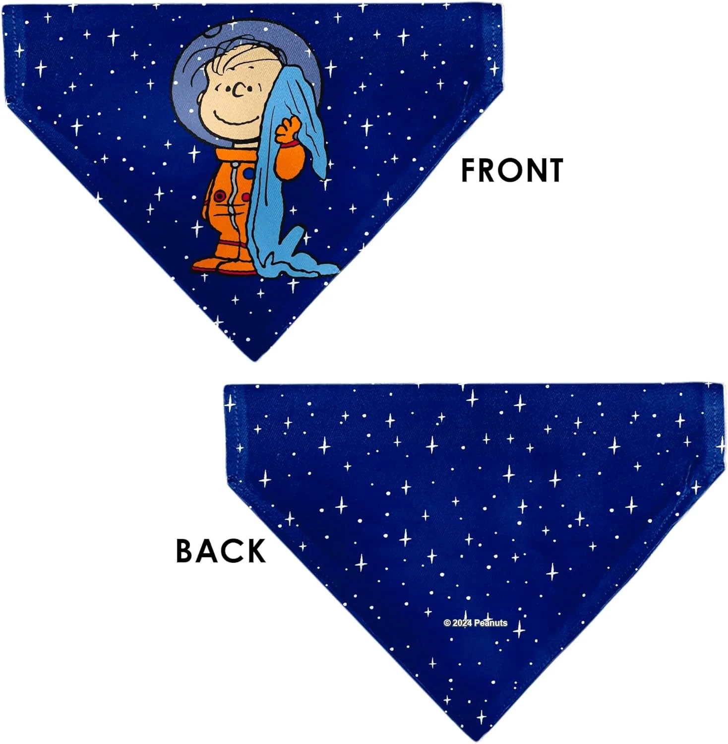 دستمال گردن سگ با طرح بادام زمینی، طرح فضانورد لینوس، پتوی امنیتی، حالت فضایی، آبی، مدل سُر خوردنی، فقط دستمال گردن