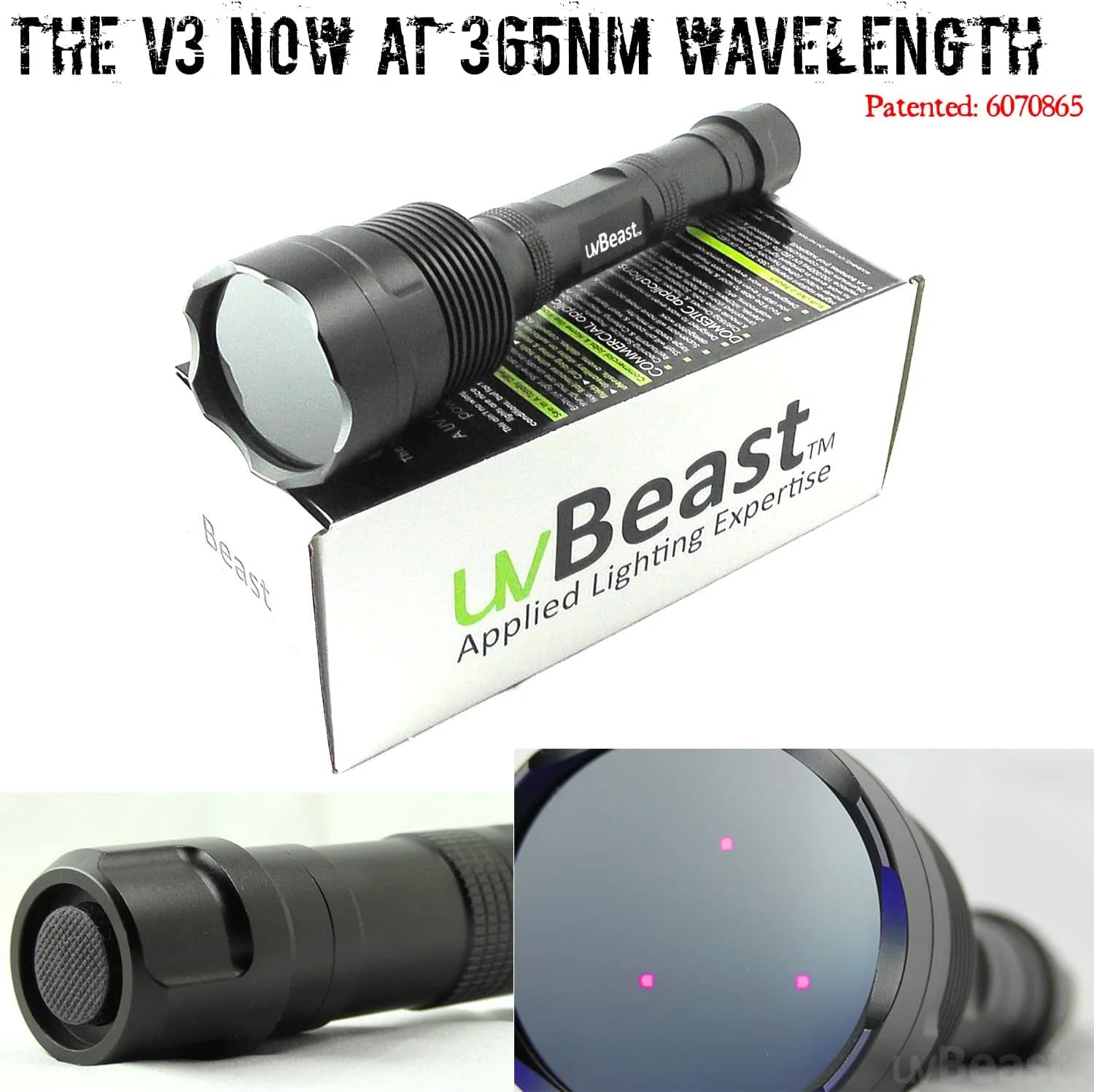 چراغ قوه UV uvBeast V3 365 نانومتری - فرابنفش با وضوح بالا - پرقدرت و برد بلند، مناسب برای استفاده حرفه ای/تجاری - موجود در ایالات متحده چراغ قوه UV uvBeast V3 365 نانومتری - فرابنفش با وضوح بالا - پرقدرت و برد بلند، مناسب برای استفاده حرفه ای/تجاری - موجود در ایالات متحده