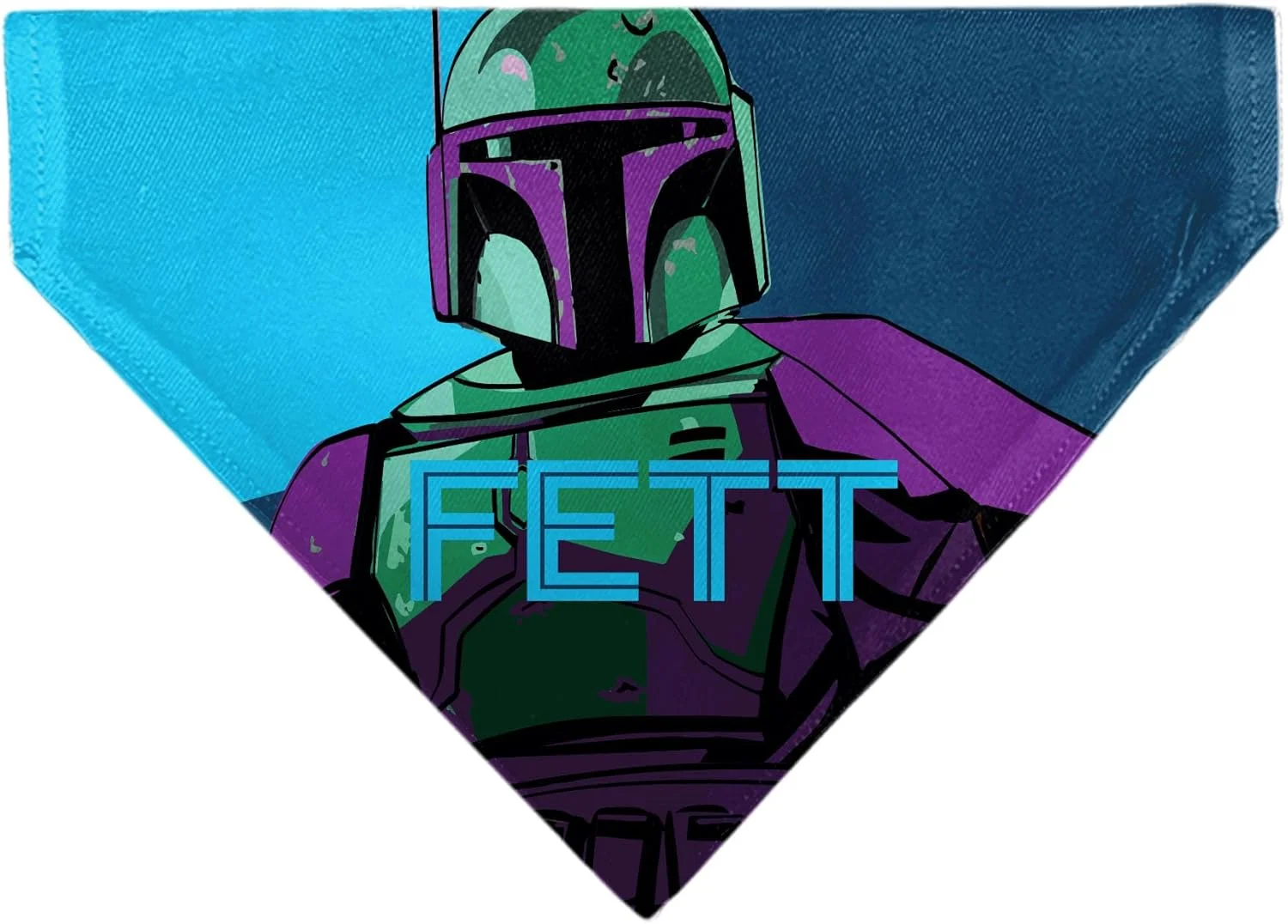 Buckle-Down Star Wars Pet Bandana Star Wars Fett Text and Boba Fett Pop Art Pose Blues Slip On Collar Bandana Only