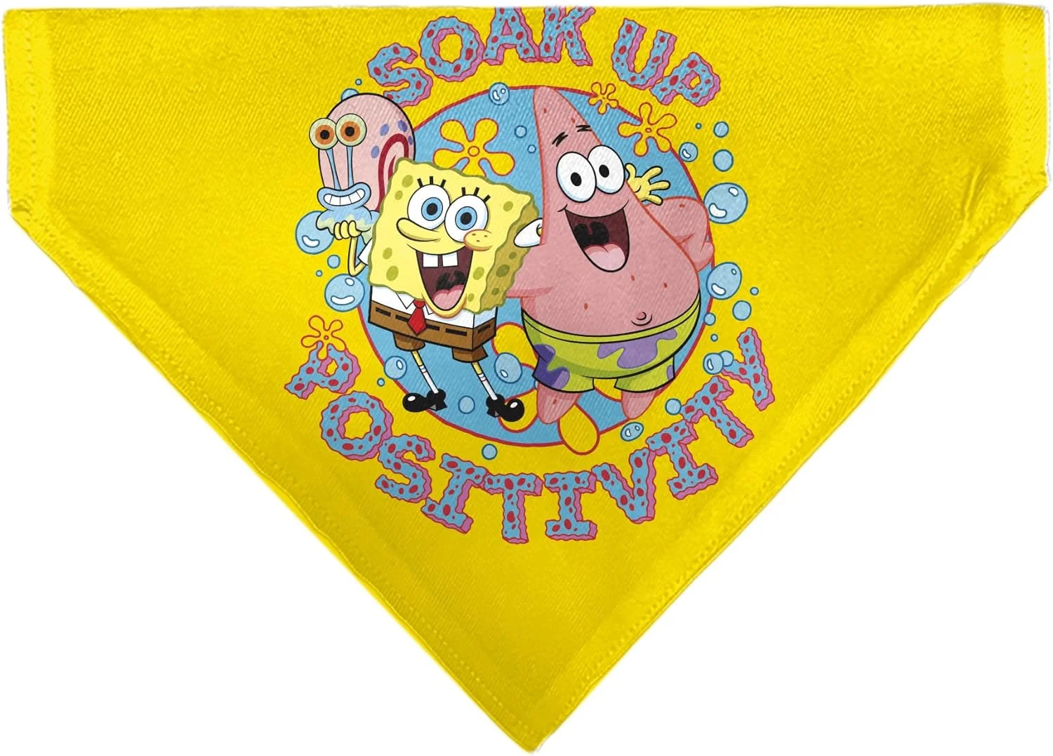 Buckle-Down Spongebob Squarepants Pet Bandana Spongebob Squarepants and Friends Soak Up Positivity Yellow Slip On Collar Bandana Only