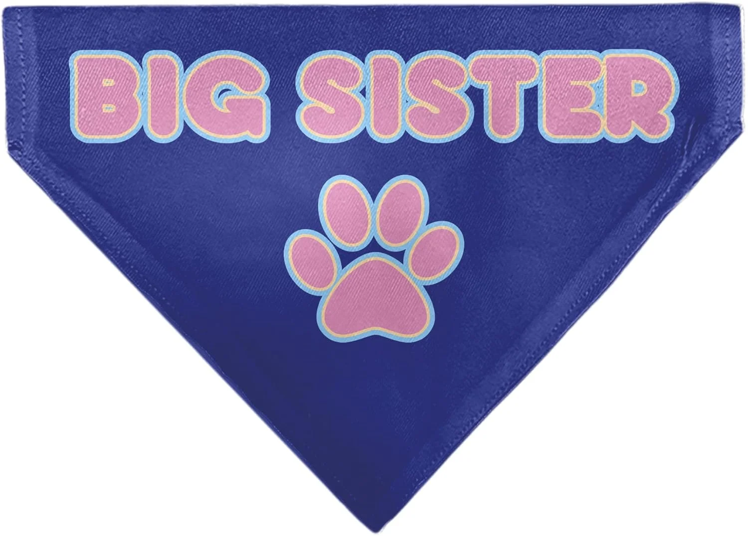 Buckle-Down Big Sister Text and Paw Blues Lavender Slip On Collar Bandana Only