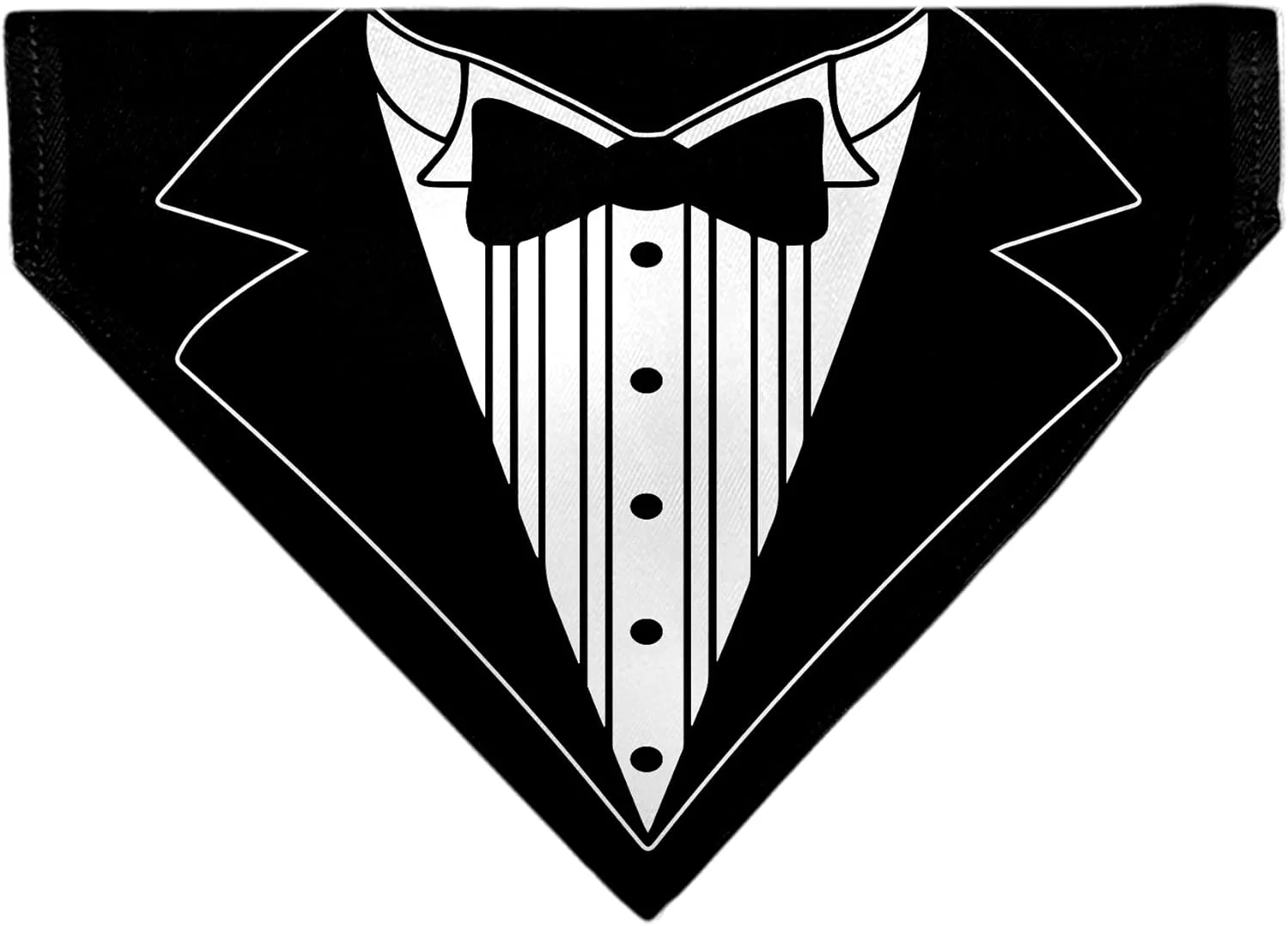 Buckle-Down Tuxedo Shirt Print Black White Slip On Collar Bandana Only