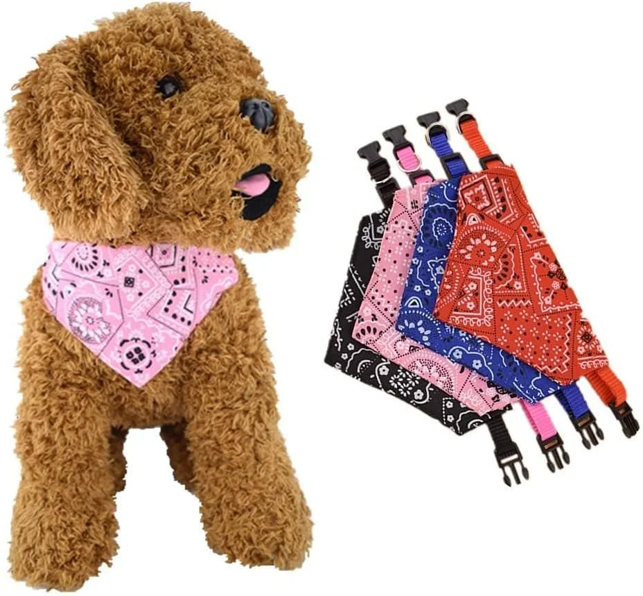 دستمال گردن سگ Bukela، یقه روسری، حوله مثلثی، دستمال گردن قابل تنظیم و شستشو برای سگ های کوچک و متوسط