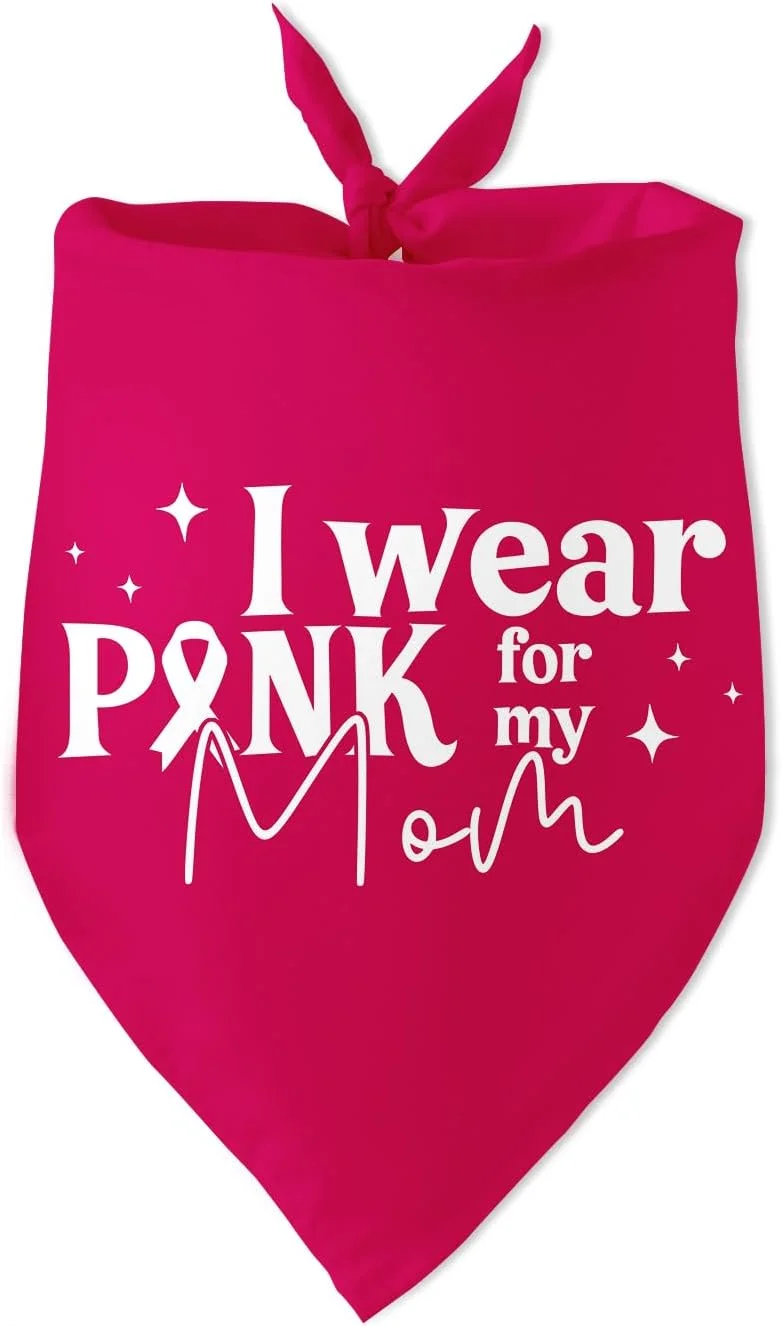 دستمال گردن سگ طرح روبان صورتی برای حمایت از مادر، لوازم جانبی سگ، هدیه برای صاحبان سگ