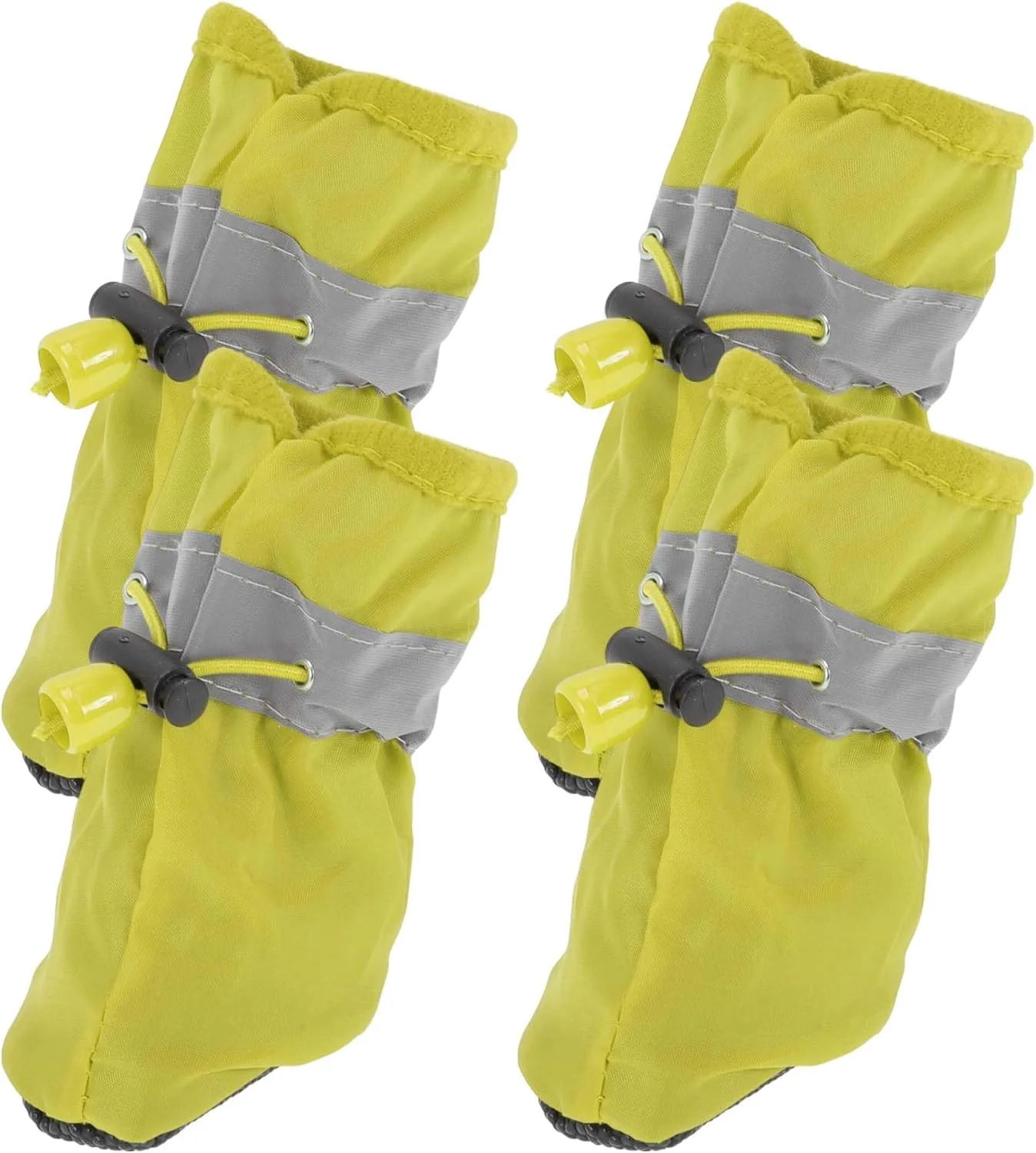 کاپاستک، بسته 4 عددی محافظ پنجه سگ، محافظت از پنجه سگ در برابر آسیب، جوراب ضد آب سگ، کفش سگ با بند قابل تنظیم، مناسب فضای داخلی و خارجی، سایز 1، زرد
