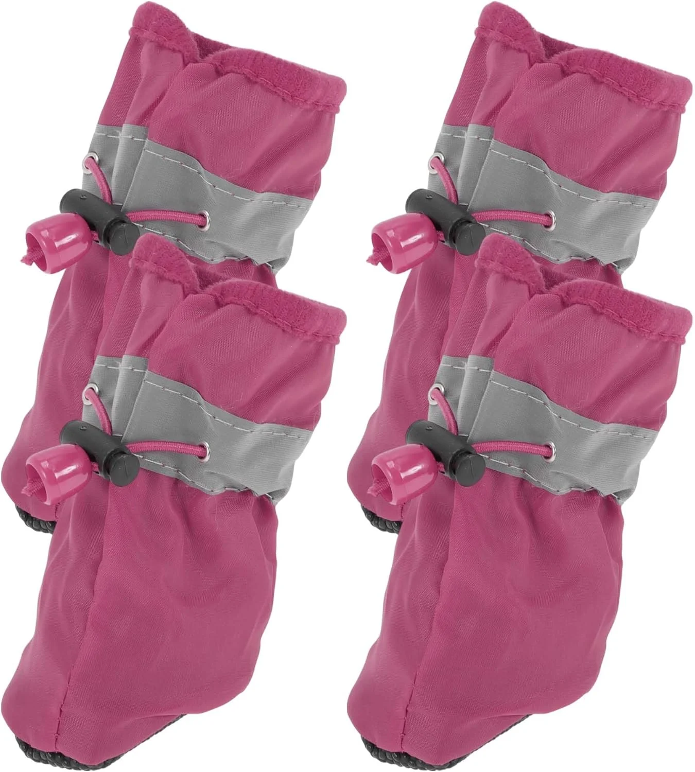 بسته 4 عددی محافظ پنجه سگ، جوراب ضد آب محافظ پنجه سگ با بند قابل تنظیم، مناسب فضای داخلی و خارجی، سایز 2، قرمز رز