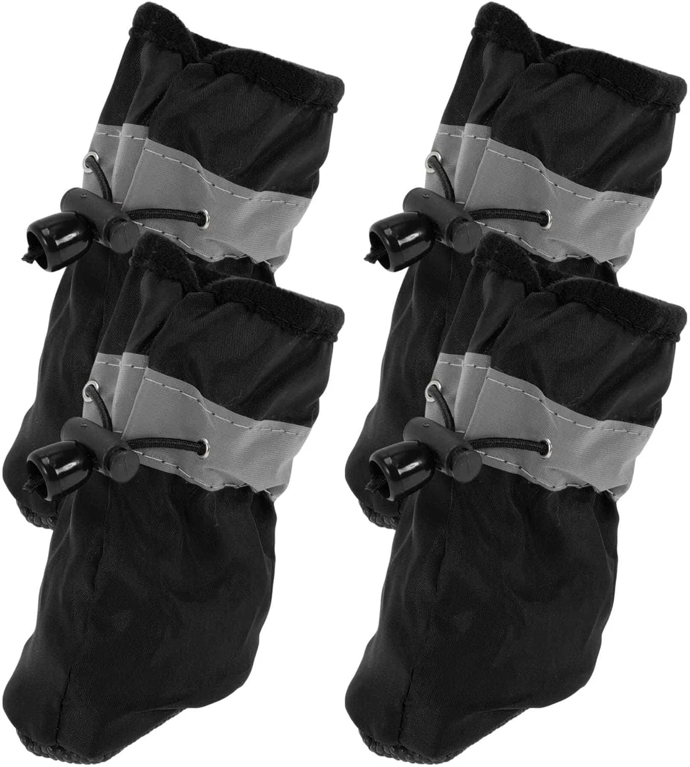 بسته چهارتایی محافظ پنجه سگ CAPASTEC، جوراب ضدآب محافظ پنجه سگ با بندهای قابل تنظیم، مناسب داخل و خارج از خانه، سایز 7، مشکی