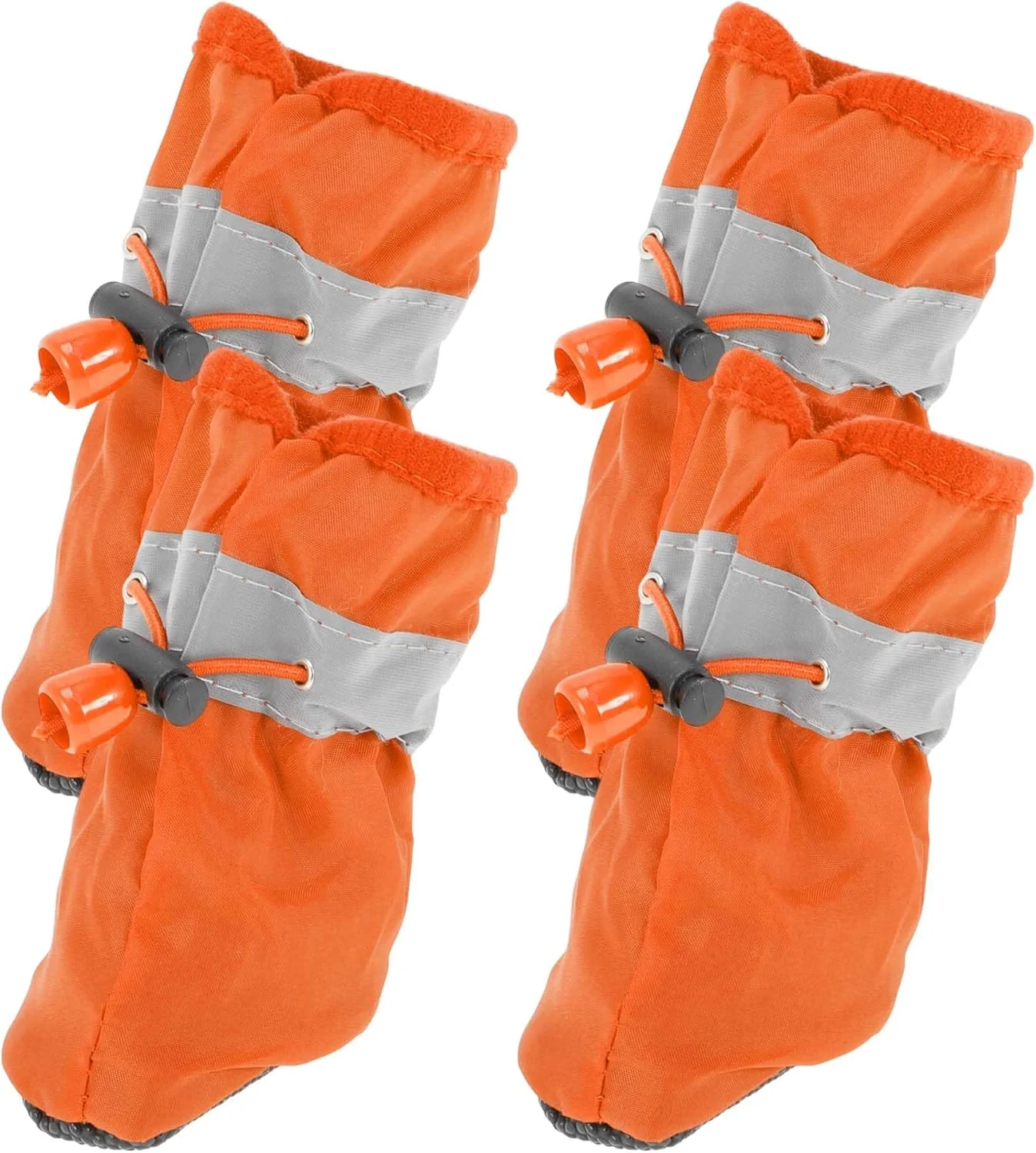 محافظ پنجه سگ، بسته 4 عددی، جوراب ضد آب محافظ پنجه سگ با بند قابل تنظیم، مناسب فضای داخلی و خارجی، سایز 2، نارنجی