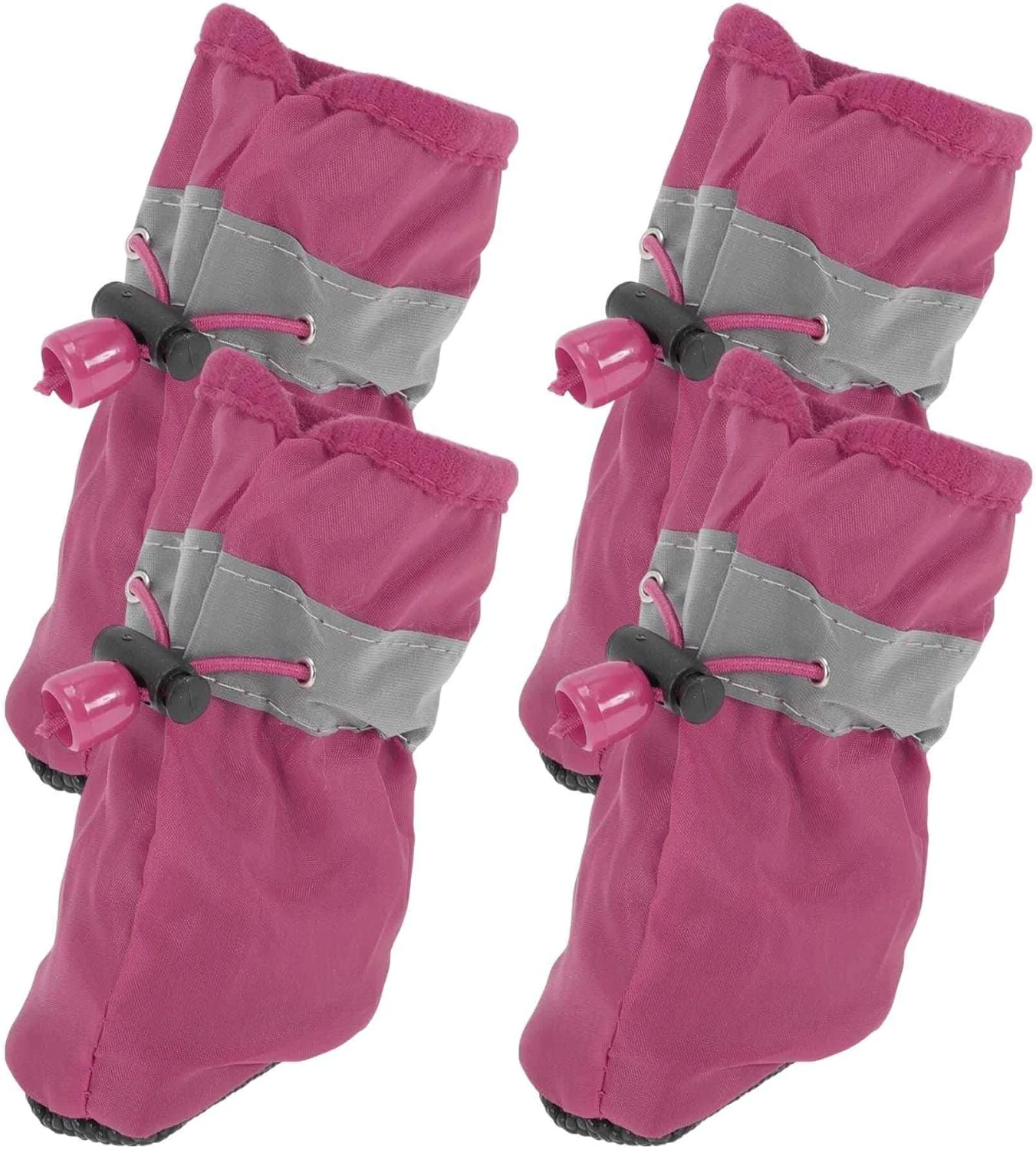 بسته ۴ عددی محافظ پنجه سگ، جوراب ضد آب محافظ پنجه سگ با بند قابل تنظیم، مناسب فضای داخلی و خارجی، سایز ۶، قرمز رز