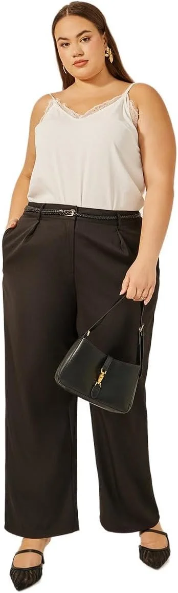 شلوار راسته زنانه سایز بزرگ مشکی