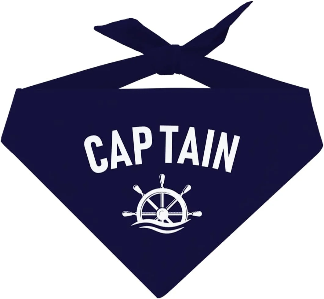 دستمال گردن سگ کاپیتان، دستمال سر خنده دار سگ، دستمال سر حیوانات خانگی آبی تیره، دستمال گردن راحت سگ برای سگ های کوچک، متوسط و بزرگ، لوازم جانبی حیوانات خانگی هدیه برای دوستداران سگ