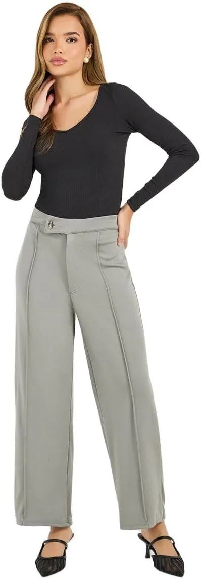 شلوار راسته زنانه با جزئیات پیلی