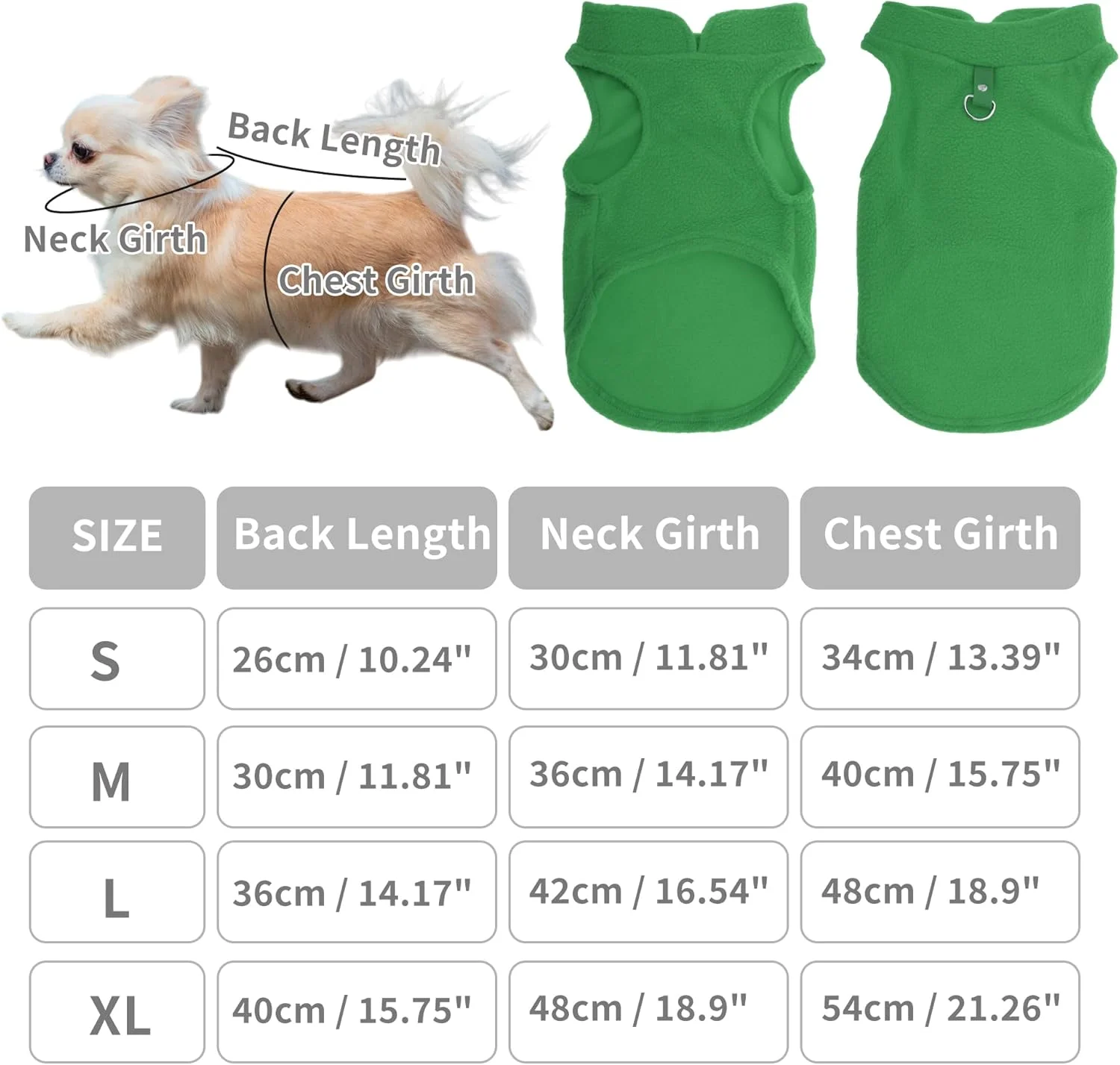 جلیقه گرم سگ و گربه، بسته 1 عددی ژاکت کوچک سگ و گربه، سبز، XL