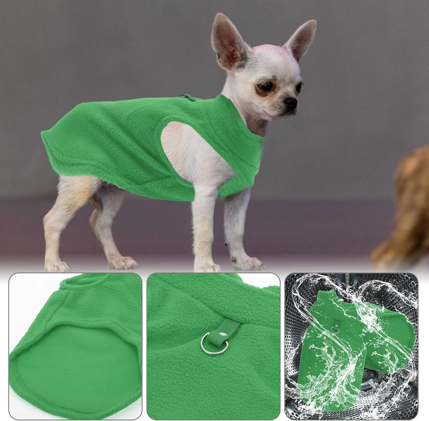 جلیقه گرم سگ و گربه، بسته 1 عددی ژاکت کوچک سگ و گربه، سبز، XL