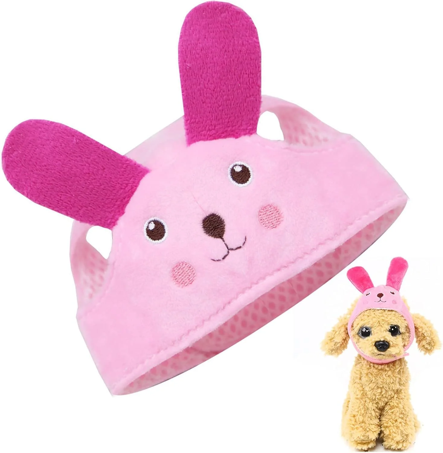 کلاه گوش خرگوشی حیوانات خانگی، لباس کارتونی حیوانات خانگی، کلاه گوش خرگوشی زیبا، هدبند گوش خرگوشی حیوانات خانگی، سربند تنفسی حیوانات خانگی برای گربه ها و سگ های کوچک، مناسب برای مهمانی و لباس پوشیدن روزانه