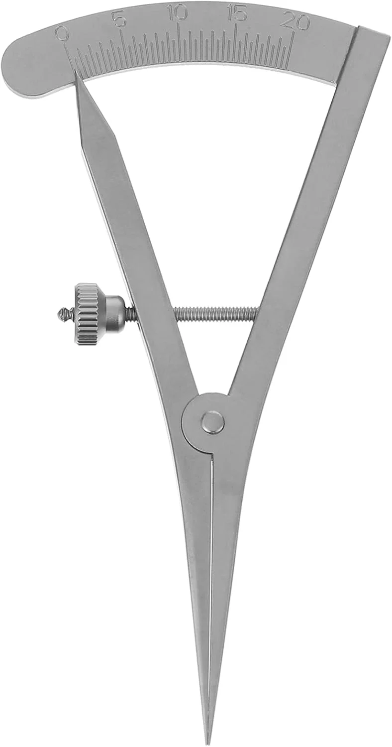 کولیس کاستروویجو دندانپزشکی 0 تا 20 میلی متر زاویه دار، خط کش اندازه گیری پلک، کولیس چشمی، ابزار جراحی