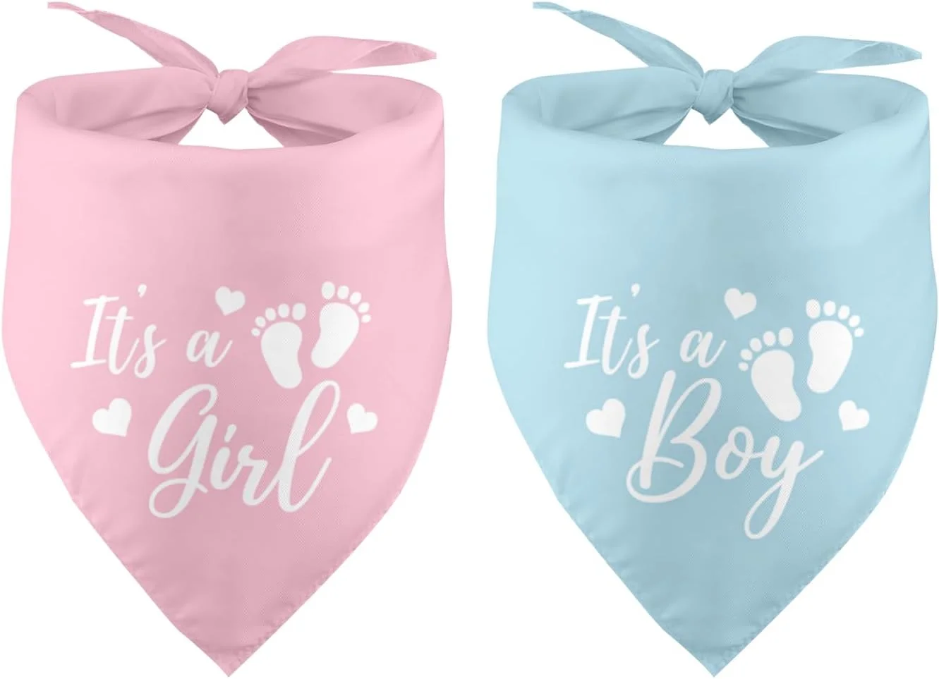 دستمال گردن سگ با طرح "پسره" و "دختره"، ایده های اعلام بارداری و جنسیت نوزاد، مناسب عکاسی، اکسسوری حیوانات خانگی، هدیه برای دوستداران سگ، 2 عددی