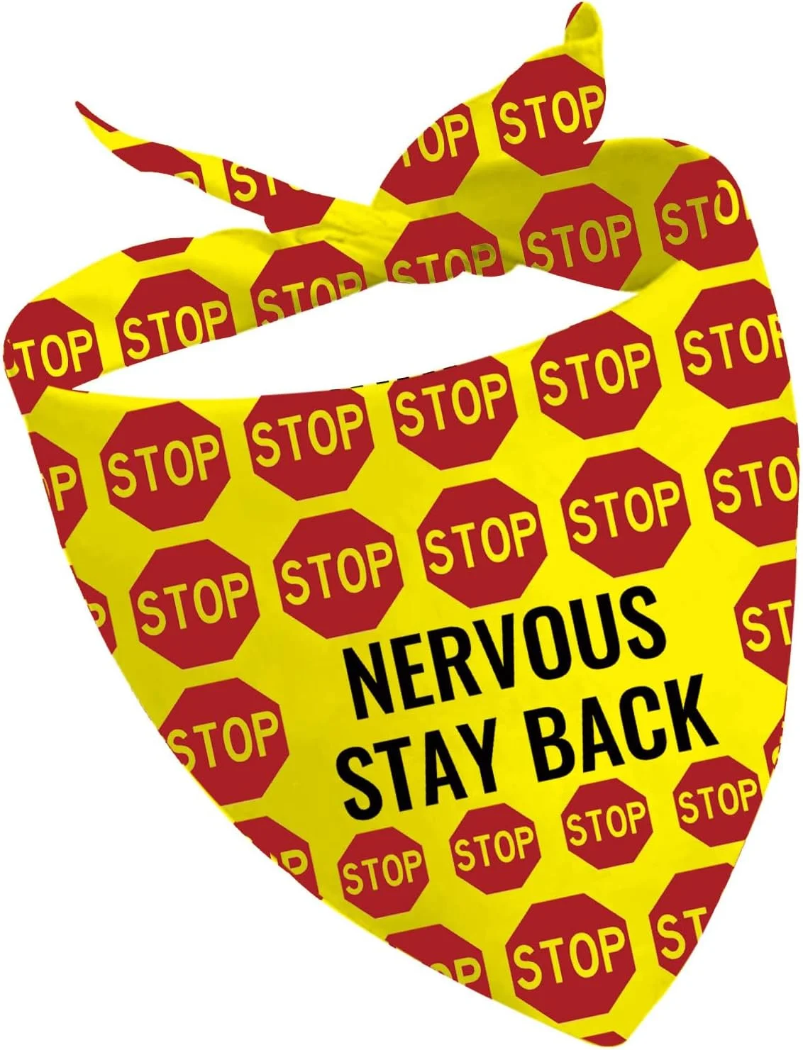 CENWA یک عدد دستمال گردن سگ با پیام "عصبی، عقب بایستید"