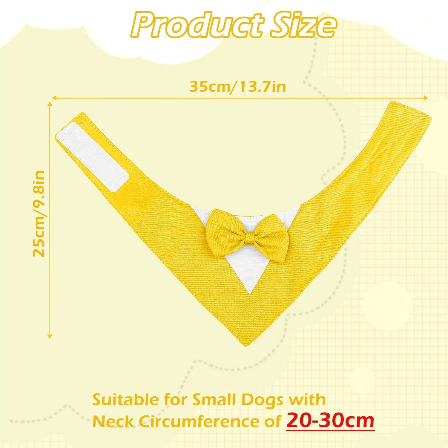 پاپیون سگ CENCERY، یقه دستمال گردن سگ برای سگ های کوچک، کت و شلوار سگ برای عروسی، نامزدی، مهمانی ها و تولدها (گردن: 20-30 سانتی متر، زرد) پاپیون سگ CENCERY، یقه دستمال گردن سگ برای سگ های کوچک، کت و شلوار سگ برای عروسی، نامزدی، مهمانی ها و تولدها (گردن: 20-30 سانتی متر، زرد)