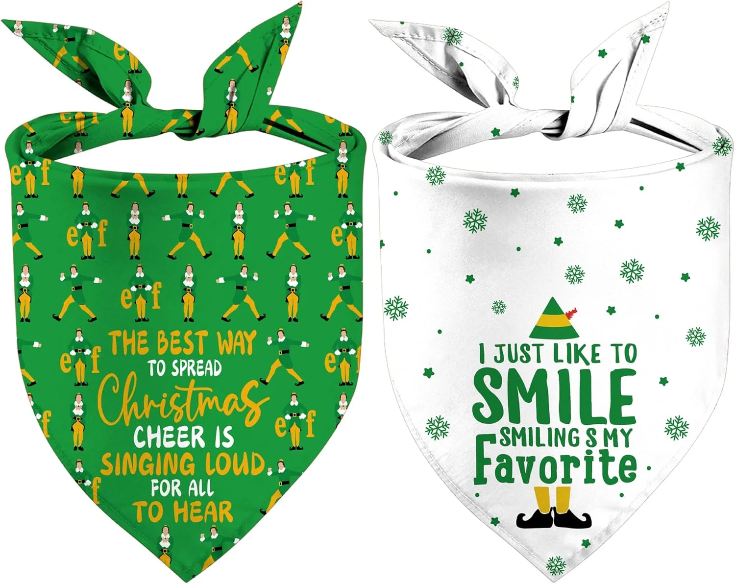 دستمال گردن سگ طرح کریسمس، بسته دو عددی، طرح های متنوع سگ، دستمال گردن دو طرفه تعطیلات سال نو، هدیه حیوانات خانگی