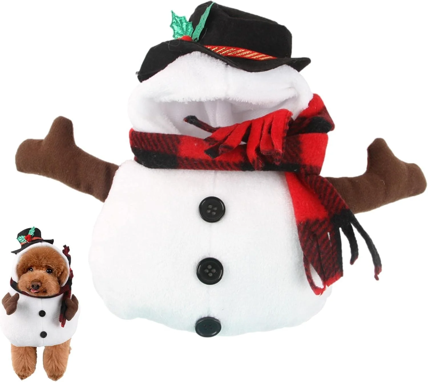 لباس کریسمس سگ، جلیقه گرم حیوانات خانگی - لباس کریسمس حیوانات خانگی مدل آدم برفی برای دوستان و خانواده