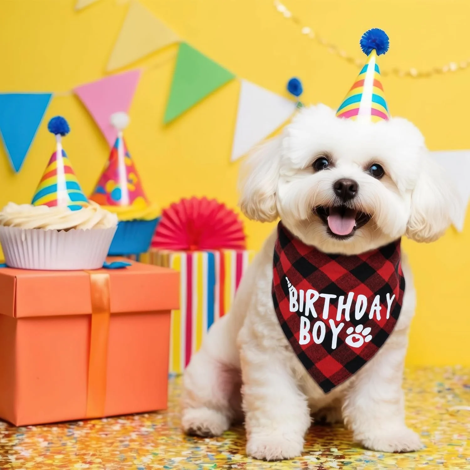 دستمال گردن تولد سگ Classicseali برای سگ های بزرگ، دستمال گردن پسرانه تولد، پیشبند مثلثی بلند 71 سانتی متری برای سگ های چند سایز، دستمال گردن پسرانه برای سگ های کوچک، متوسط و بزرگ