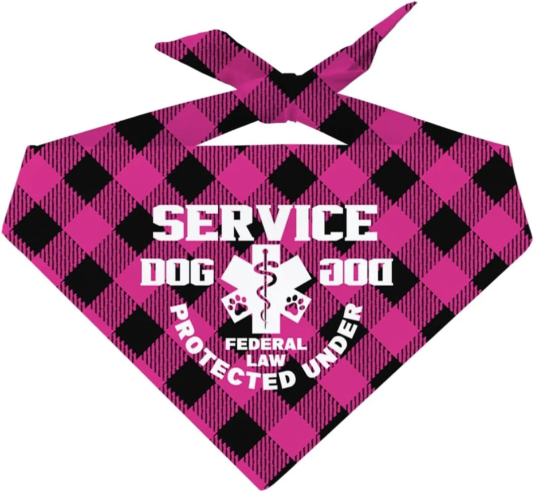 روسری سگ با طرح چهارخانه کلاسیک مشکی صورتی، دستمال گردن راحت سگ ها برای دختران و پسران، هدیه خنده دار سگ، دستمال گردن سگ