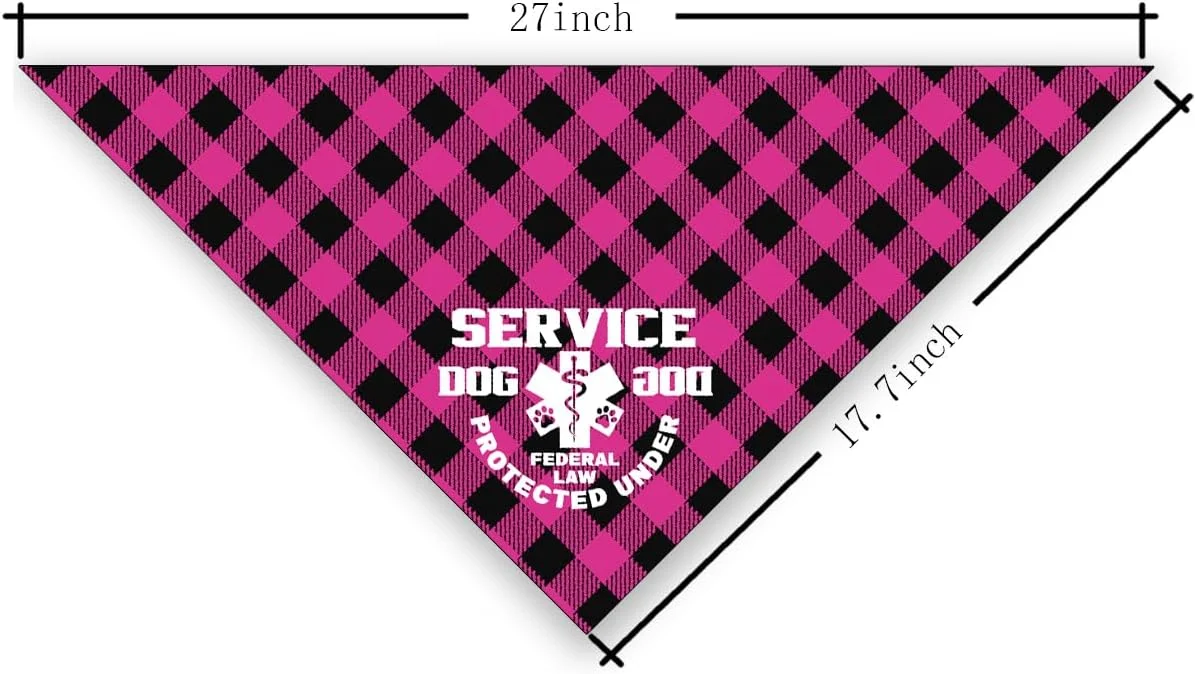 روسری سگ با طرح چهارخانه کلاسیک مشکی صورتی، دستمال گردن راحت سگ ها برای دختران و پسران، هدیه خنده دار سگ، دستمال گردن سگ