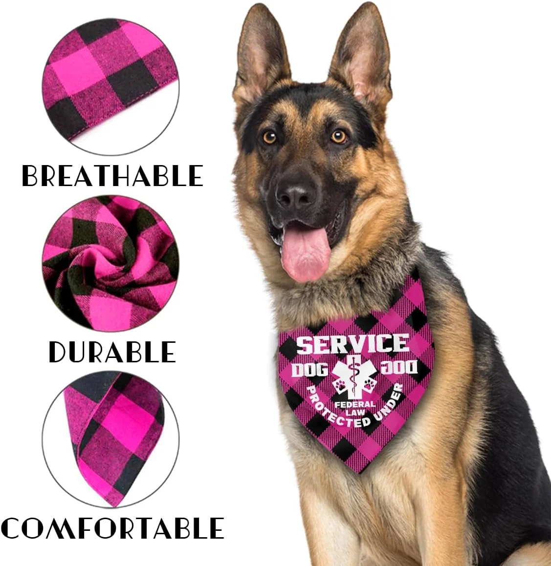 روسری سگ با طرح چهارخانه کلاسیک مشکی صورتی، دستمال گردن راحت سگ ها برای دختران و پسران، هدیه خنده دار سگ، دستمال گردن سگ