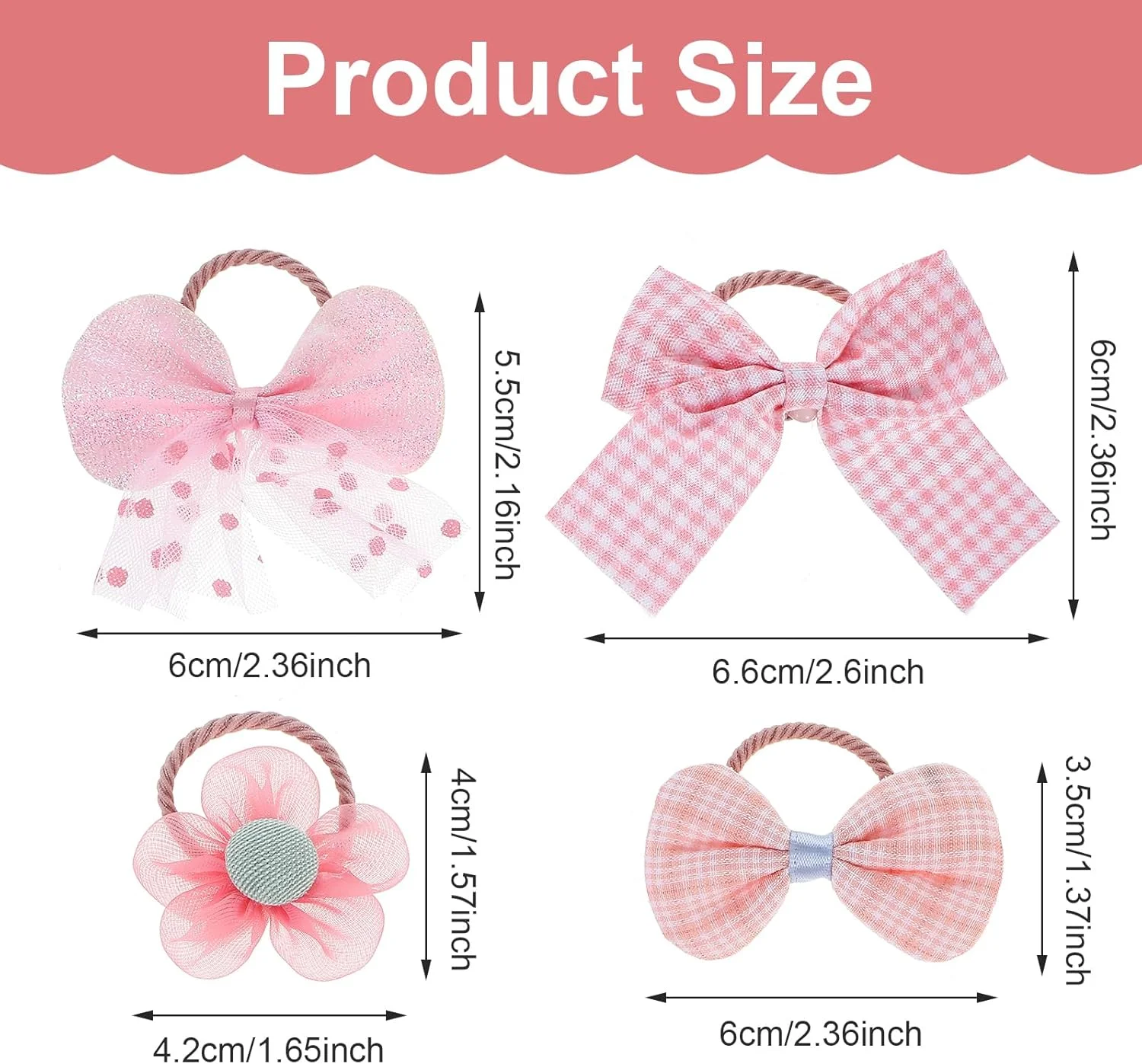 CIATBYYJ 20 عدد پاپیون موی سگ صورتی کوچک با کش مو، پاپیون های زیبا برای سگ های کوچک، پاپیون مو فله ای، لوازم جانبی مو برای توله سگ ها یورکی تدی